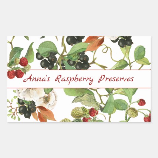 Berries und Foliage Rechteckiger Aufkleber (Vorderseite)