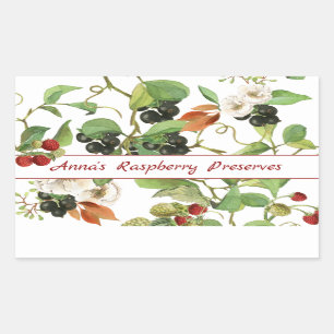 Berries und Foliage Rechteckiger Aufkleber