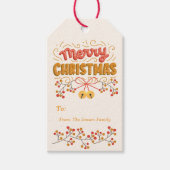 Berries und Glocken Weihnachten Geschenkanhänger (Vorderseite)