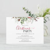 Berries und Greenery Blumenweihnachtsgebäck Party Einladung (Stehend Vorderseite)