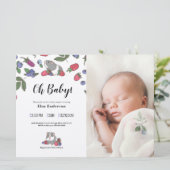 Berries und Guinea Schwein Custom Foto Babydusche Einladung (Stehend Vorderseite)