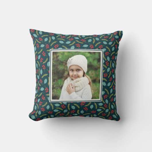 Berries und Pine Custom Foto Pillow Kissen (Vorderseite)