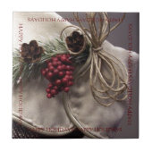 Berries und Pinecones Fliese (Vorderseite)