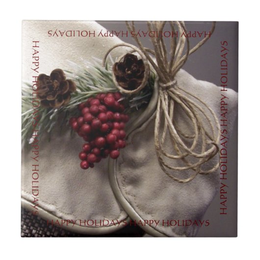 Berries und Pinecones Fliese (Vorderseite)