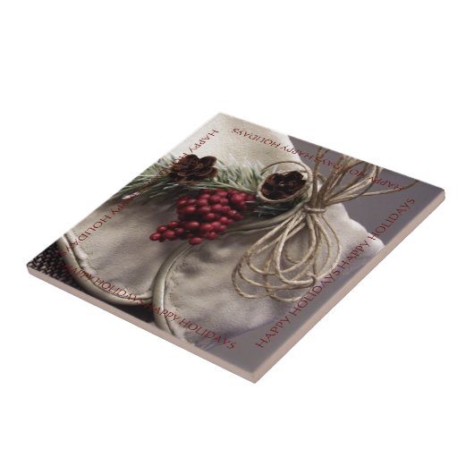 Berries und Pinecones Fliese (Seite)