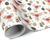 Berries und Pinecones Geschenkpapier (Rolleneckpunkt)