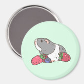 Berries und Schweine der Guinea in Minzgrün Magnet (Vorderseite/Rückseite)