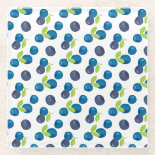 Berries Vintag Blueberry Bilberry Illustration Glasuntersetzer