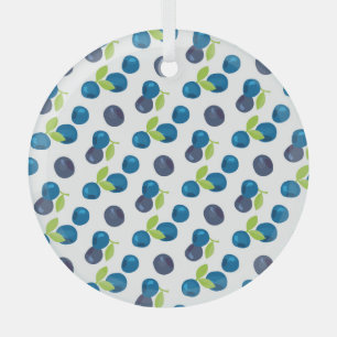 Berries Vintag Blueberry Bilberry Illustration Ornament Aus Glas
