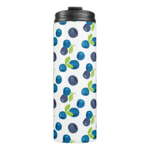 Berries Vintag Blueberry Bilberry Illustration Thermosbecher
