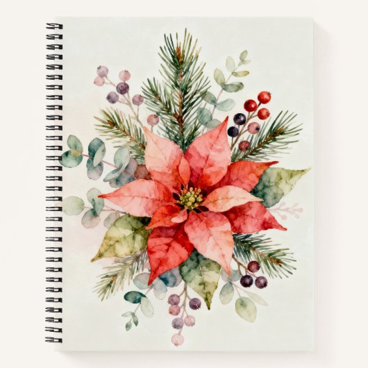 Berries Watercolor Floral Notebook Notizblock (Vorderseite)