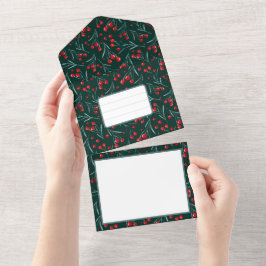 Berries Weihnachten - Traditionelle Weihnachtsfarb All In One Einladung