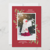 Berries Weihnachts-Foto Feiertagskarte (Vorderseite)