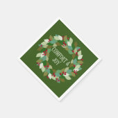 Berries Wreath Holiday Comfort & Joy Serviette (Ecke)