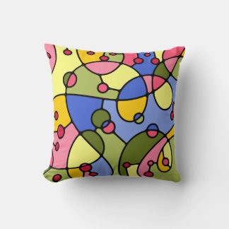 Berries Zen Neurographic Digital Art Throw Pillow Kissen