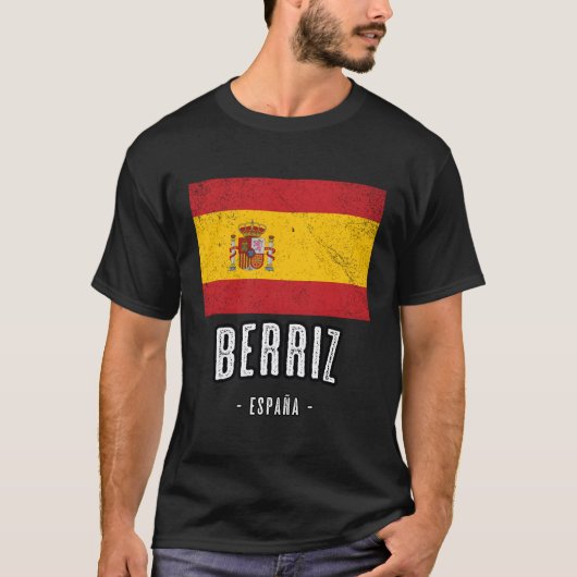 Berriz Spanien Es Flag Stadt Bandera Ropa T-Shirt (Vorderseite)
