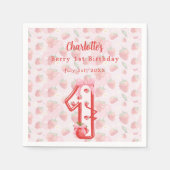 Berry 1. Birthday Erdbeeren rot Serviette (Vorderseite)