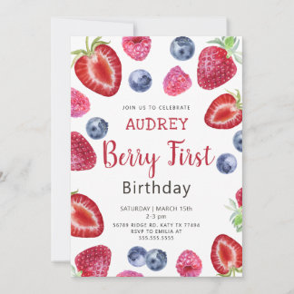Berry 1. Geburtstag Einladung Berry First Ver 3
