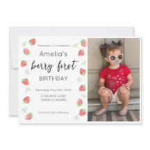 Berry 1. Geburtstag Foto Einladung