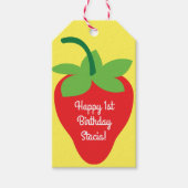 Berry 1. Geburtstag Niedlich Strawberry Farbige Mo Geschenkanhänger (Vorderseite)