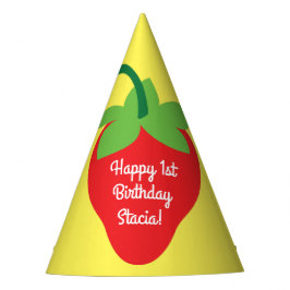 Berry 1. Geburtstag Niedlich Strawberry Farbige Mo Partyhütchen