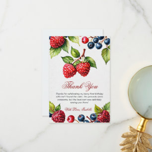 Berry 1. Geburtstag Party Berry Erstes Foto Dankeskarte