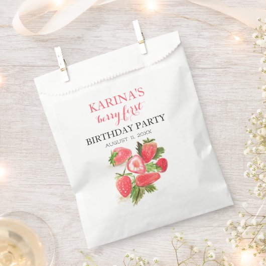 Berry 1. Geburtstag Party Erdbeerobst Sommer Geschenktütchen (Ausgeschnitten)