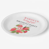 Berry 1. Geburtstag Party Erdbeerobst Sommer Pappteller (Schrägansicht)