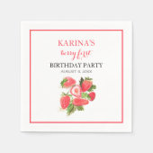 Berry 1. Geburtstag Party Erdbeerobst Sommer Serviette (Vorderseite)