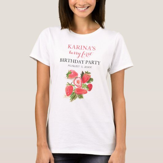 Berry 1. Geburtstag Party Erdbeerobst Sommer T-Shirt (Vorderseite)