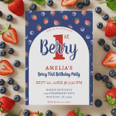 Berry 1. Geburtstag Party Strawberry Blueberry Blu Einladung