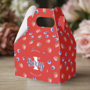 Berry 1. Geburtstag Party Strawberry Blueberry Red Geschenkschachtel