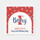 Berry 1. Geburtstag Party Strawberry Blueberry Red Serviette (Vorderseite)