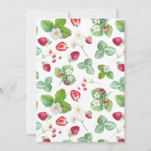 Berry 1. Geburtstag Strawberry Einladung (Rückseite)