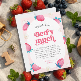 Berry 1. Geburtstag Strawberry Erste Geburtstagspa Dankeskarte