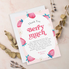 Berry 1. Geburtstag Strawberry Erste Geburtstagspa Dankeskarte