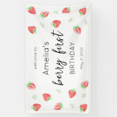 Berry 1. Geburtstag | Strawberry First Banner (Vertikal)