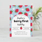 Berry 1. Geburtstagsfeier Einladung (Stehend Vorderseite)