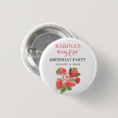 Berry 1. Geburtstagsfeier Erdbeere Sommer Button (Vorne & Hinten)