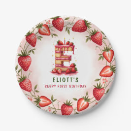 Berry 1. Geburtstagsplatte Letter E Cake Design Pappteller