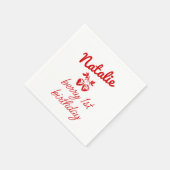 Berry 1 handgezogene Erdbeeren Retro Geburtstag Serviette (Ecke)