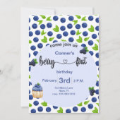 Berry 1. Heidelbeere Geburtstag Einladung (Vorderseite)