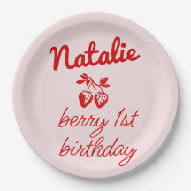 Berry 1. Pink Handgemalte Erdbeeren Geburtstag