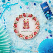 Berry 1st Birthday Plate Letter H Cake Design Pappteller (Party)
