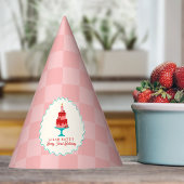 Berry 1st Birthday Strawberry Basket Checkerboard Partyhütchen
