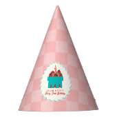 Berry 1st Birthday Strawberry Basket Checkerboard Partyhütchen (Vorderseite)