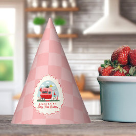 Berry 1st Birthday Strawberry Camper Schachbrett Partyhütchen