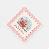Berry 1st Birthday Strawberry Camper Schachbrett Serviette (Ecke)