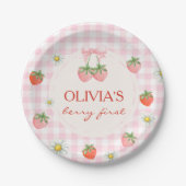 Berry 1st birthday strawberry Paper Plate Pappteller (Vorderseite)