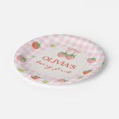 Berry 1st birthday strawberry Paper Plate Pappteller (Schrägansicht)